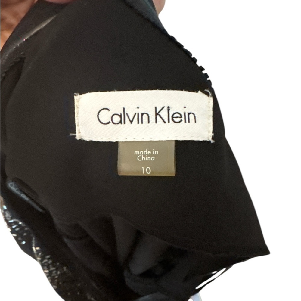 Calvin Klein Black Asymmetrical Dress with Embellishments/sequins. So pretty!๐คฉ - Picture 2 of 6